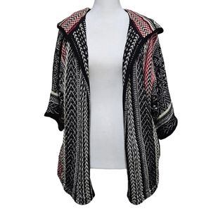 Forever 21 Women's Boho Tribal Print Hooded Cardigan with Pockets - Size Small